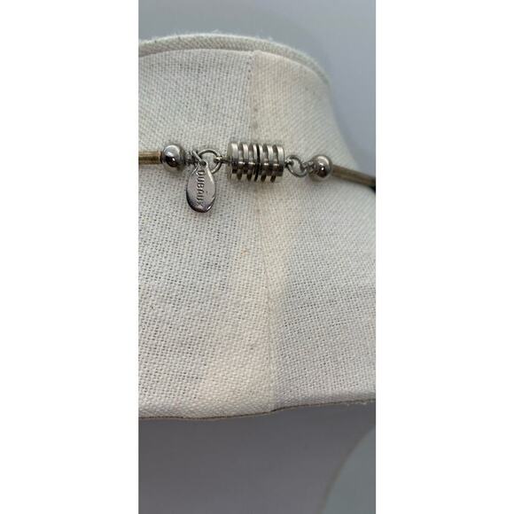 Vintage Signed French Designer DUBAUX Black & Pink Beaded Stone Pendant Necklace - Picture 6 of 7